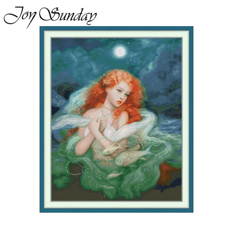 Набор для вышивания крестиком Joy Sunday «Лунная сирена» с HD-схемой, наборная ткань Aida 16/14/11CT, наборы для вышивания своими руками, декор для дома
Набор для вышивания крестиком Joy Sunday «Лунная сирена» с HD-схемой, наборная ткань Aida 16/14/11CT, наборы для вышивания своими руками, декор для дома