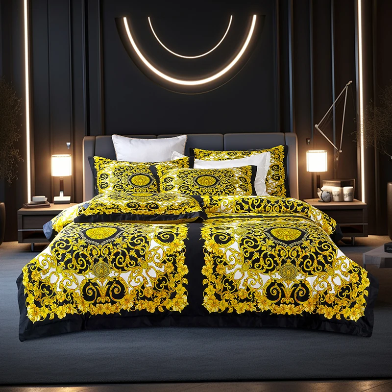 Luxury Brand 100% Long-Staple Cotton DigItal 4pcs Bedding Set Queen King Size Hometextile Duvet Cover Set With Pillowcase Sheet
Luxury Brand 100% Long-Staple Cotton DigItal 4pcs Bedding Set Queen King Size Hometextile Duvet Cover Set With Pillowcase Sheet