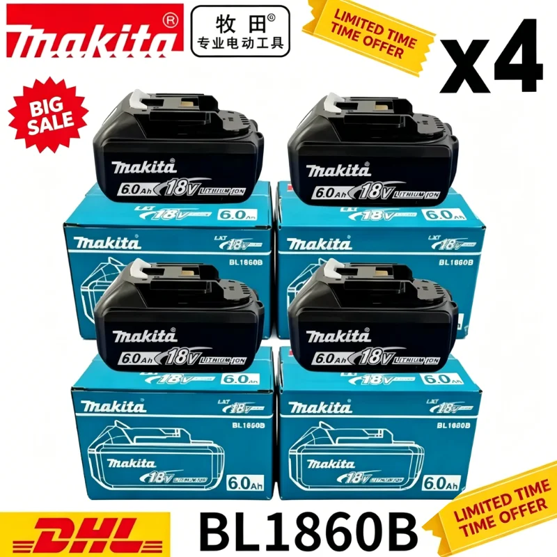 100% Genuine 18V Makita 6.0/5.0Ah Makita Battery BL1840 BL1830B BL1850B BL1850 BL1860 BL1815 Replacement Lithium Battery
100% Genuine 18V Makita 6.0/5.0Ah Makita Battery BL1840 BL1830B BL1850B BL1850 BL1860 BL1815 Replacement Lithium Battery