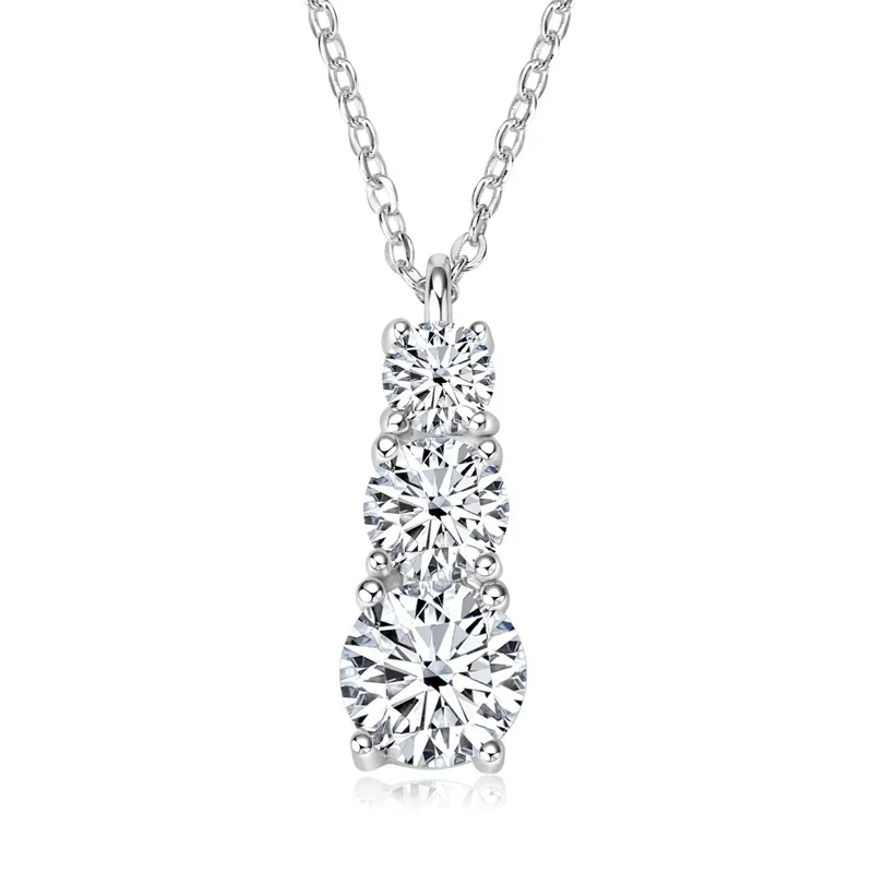 3 Stones 1.80cttw D/VVS1 Moissanite Diamond Pendants Original 925 Silver Necklace With GRA Certificate Wedding Jewelry
3 Stones 1.80cttw D/VVS1 Moissanite Diamond Pendants Original 925 Silver Necklace With GRA Certificate Wedding Jewelry