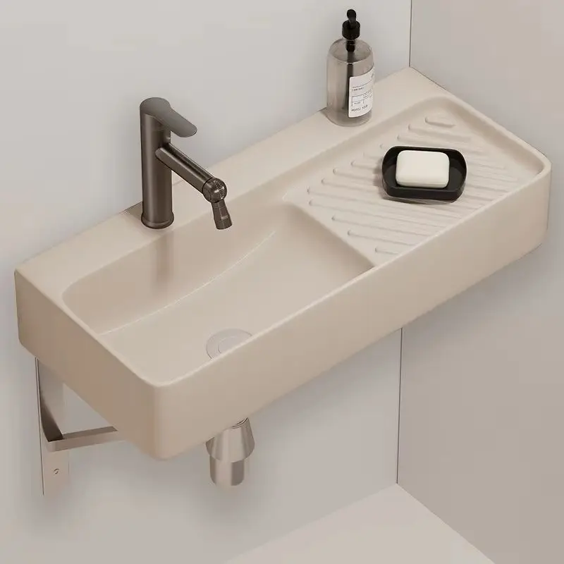 Wall-Mounted Ceramic Wash Basin for Small Apartments Extended Narrow Side Cream Wind Design Simple Hanging Laundry Basin
Wall-Mounted Ceramic Wash Basin for Small Apartments Extended Narrow Side Cream Wind Design Simple Hanging Laundry Basin