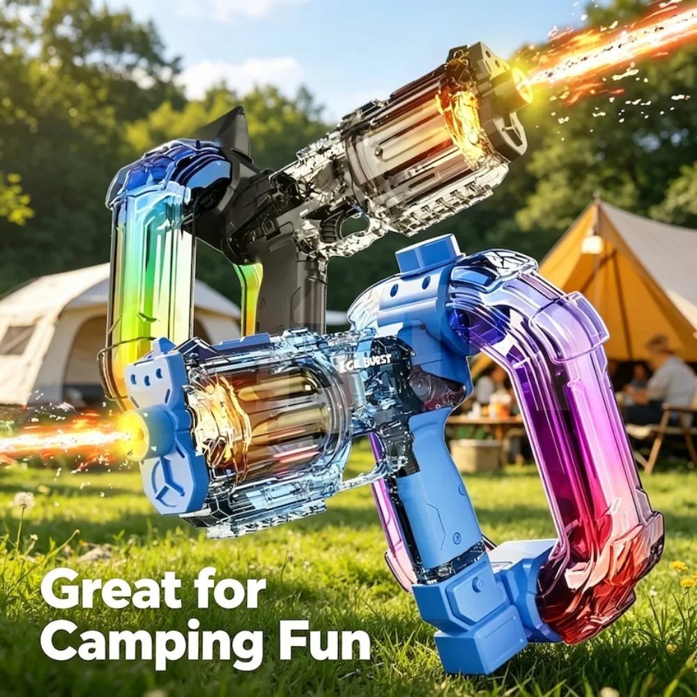 Electric Revolver Water Gun Toy Automatic Continuous Firing with Light Effects Outdoor Summer Beach Water Toy Gift for Boy Girl
Electric Revolver Water Gun Toy Automatic Continuous Firing with Light Effects Outdoor Summer Beach Water Toy Gift for Boy Girl