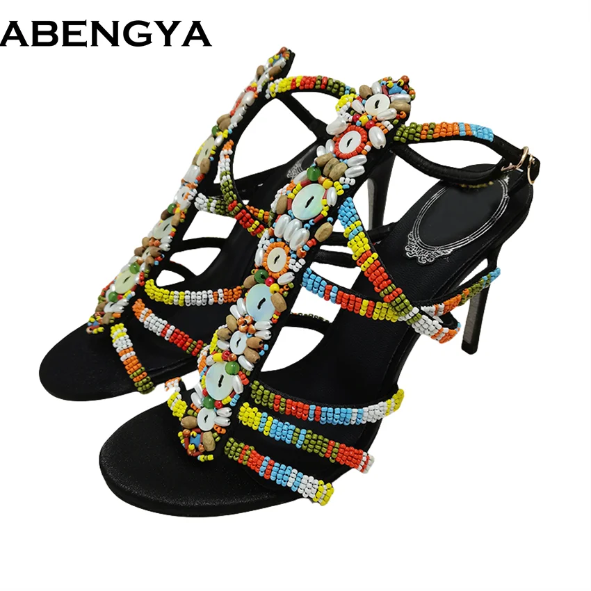 Sexy High Heels Sandals Women Color Shell String Bead Mules Ankle Strap Party Shoes Woman Summer Holiday Beach Sandals Woman
Sexy High Heels Sandals Women Color Shell String Bead Mules Ankle Strap Party Shoes Woman Summer Holiday Beach Sandals Woman