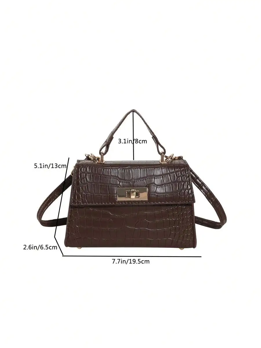 Vintage Square PU Handbag With Flip Cover And Chain Strap
Vintage Square PU Handbag With Flip Cover And Chain Strap