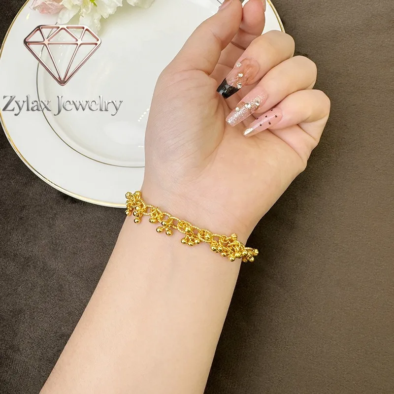 Zylax Jewelry Small Round Bead Bracelet Women 24K Gold AU999 - Classic versatile design, soft 24K luster, nice for single/layere
Zylax Jewelry Small Round Bead Bracelet Women 24K Gold AU999 - Classic versatile design, soft 24K luster, nice for single/layere