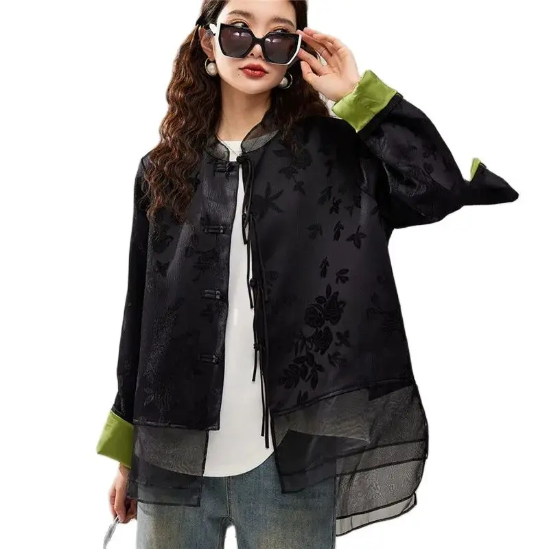 2024Spring Summer New Chinoiserie Vintage Mid-Long Coat Fashion Loose Leisure Jacket Coil Buckle Cardigan Shirt Outerwear Female
2024Spring Summer New Chinoiserie Vintage Mid-Long Coat Fashion Loose Leisure Jacket Coil Buckle Cardigan Shirt Outerwear Female