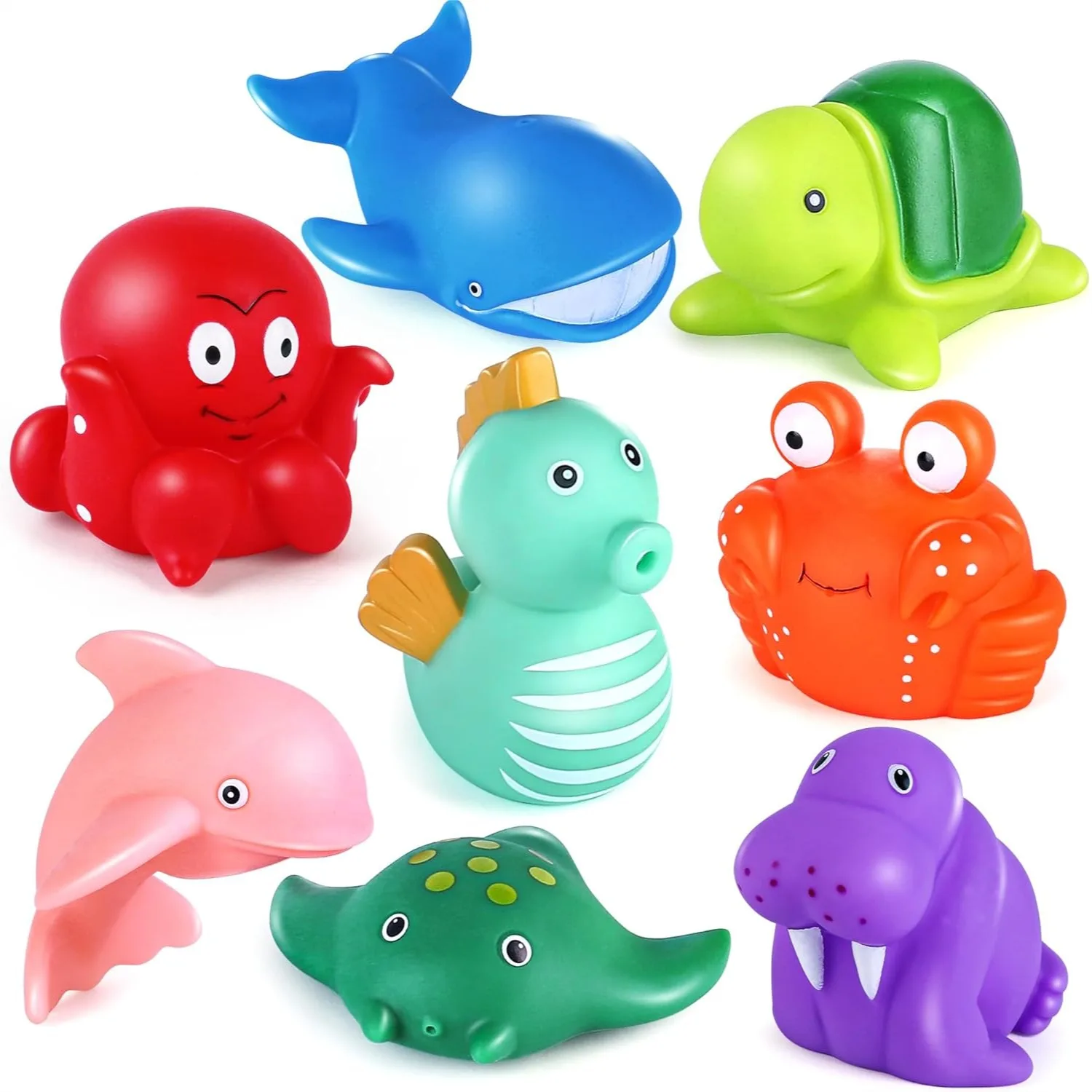 Mold Free Bath Toys for Toddlers 1-3, 8PCS No Holes Ocean Sea Animal Bathtub Toys, Soft Floating Pool Toys for Kids
Mold Free Bath Toys for Toddlers 1-3, 8PCS No Holes Ocean Sea Animal Bathtub Toys, Soft Floating Pool Toys for Kids