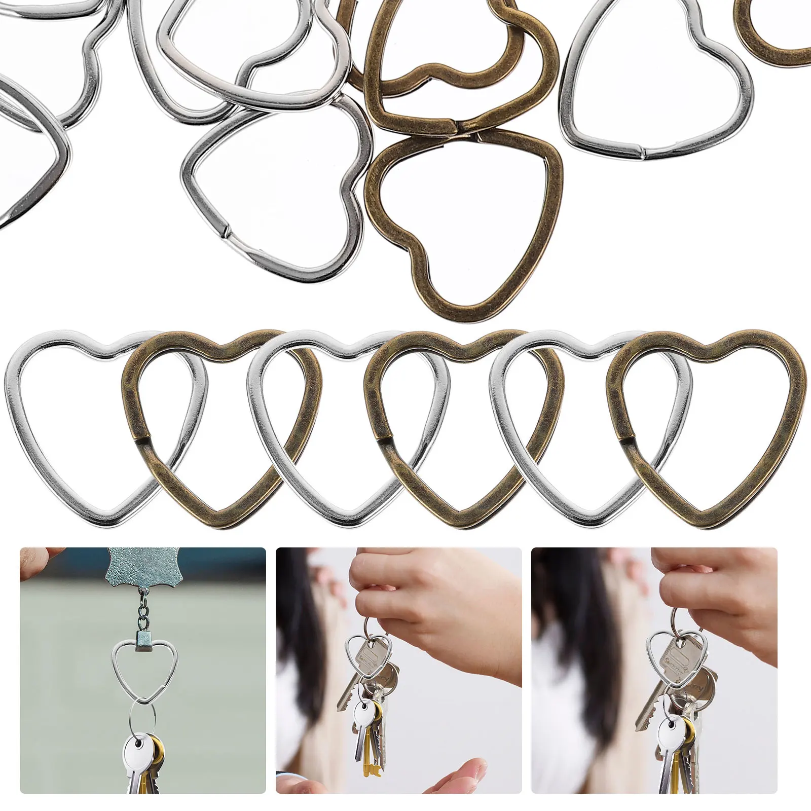 40 Pcs Key Ring Keychain Split Rings Diy Small Keychains Connector Metal Supplies Keyrings for Crafting Heart Shape Hoops
40 Pcs Key Ring Keychain Split Rings Diy Small Keychains Connector Metal Supplies Keyrings for Crafting Heart Shape Hoops