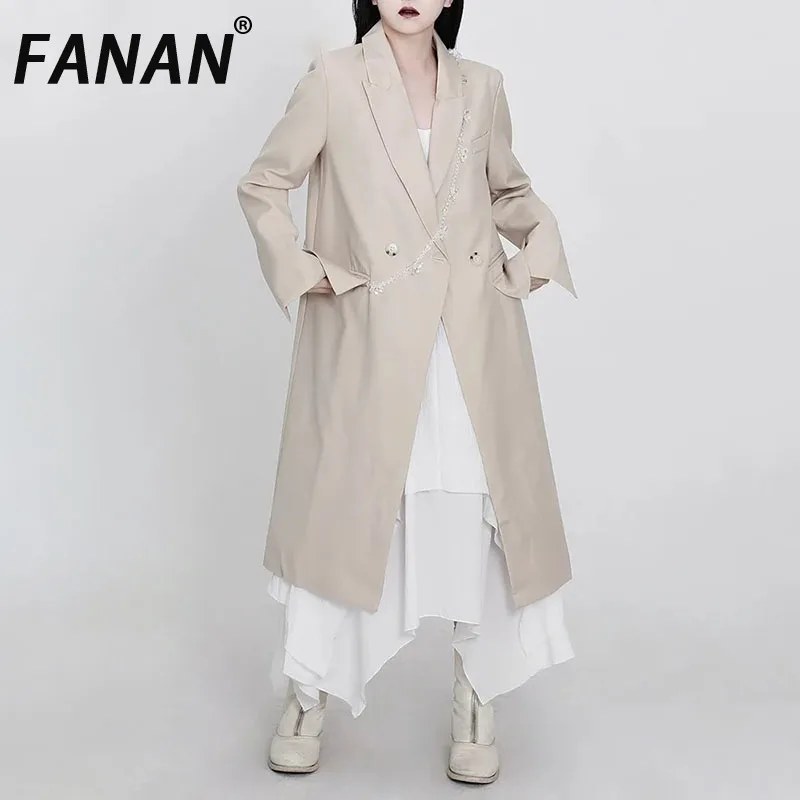FANAN элегантный длинный плащ для женщин, однотонный двубортный офисный женский темпераментный ветровка, женская одежда, новинка весны 2023 г.
FANAN элегантный длинный плащ для женщин, однотонный двубортный офисный женский темпераментный ветровка, женская одежда, новинка весны 2023 г.