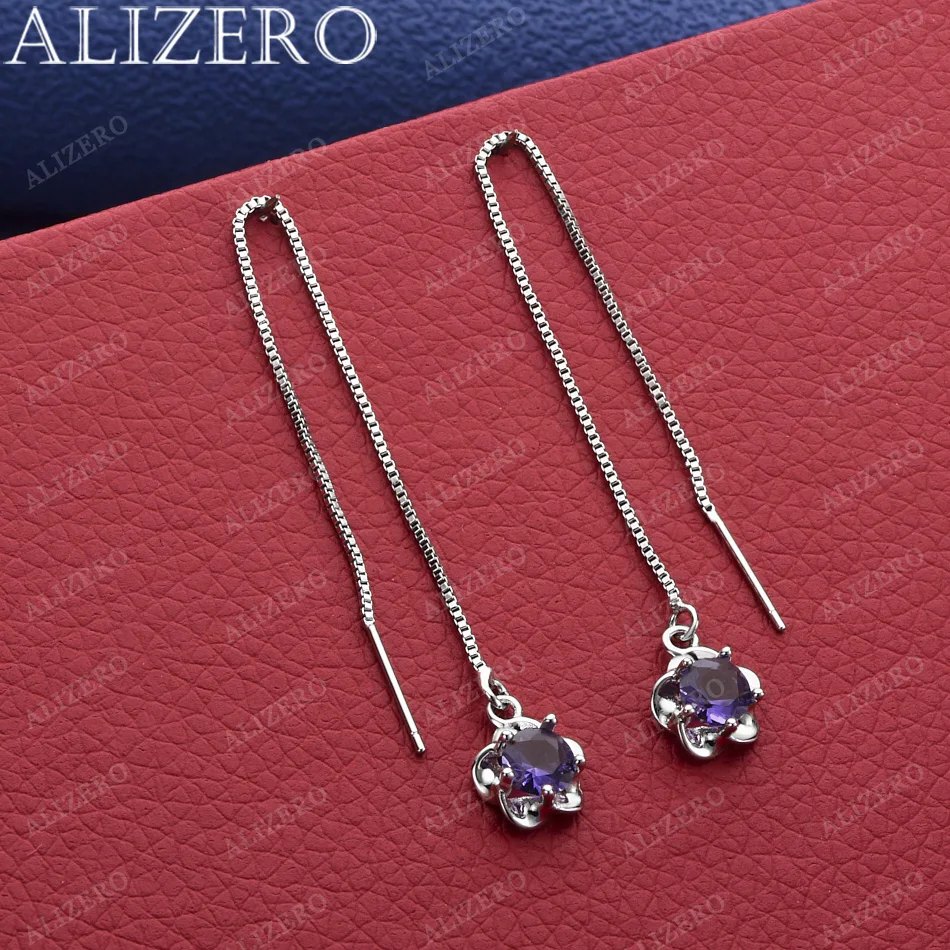 ALIZERO New 925 Sterling Silver 925 Sterling Silver White/Purple Zircon Flower Earrings For Women Ear Creative Jewelry Gift
ALIZERO New 925 Sterling Silver 925 Sterling Silver White/Purple Zircon Flower Earrings For Women Ear Creative Jewelry Gift