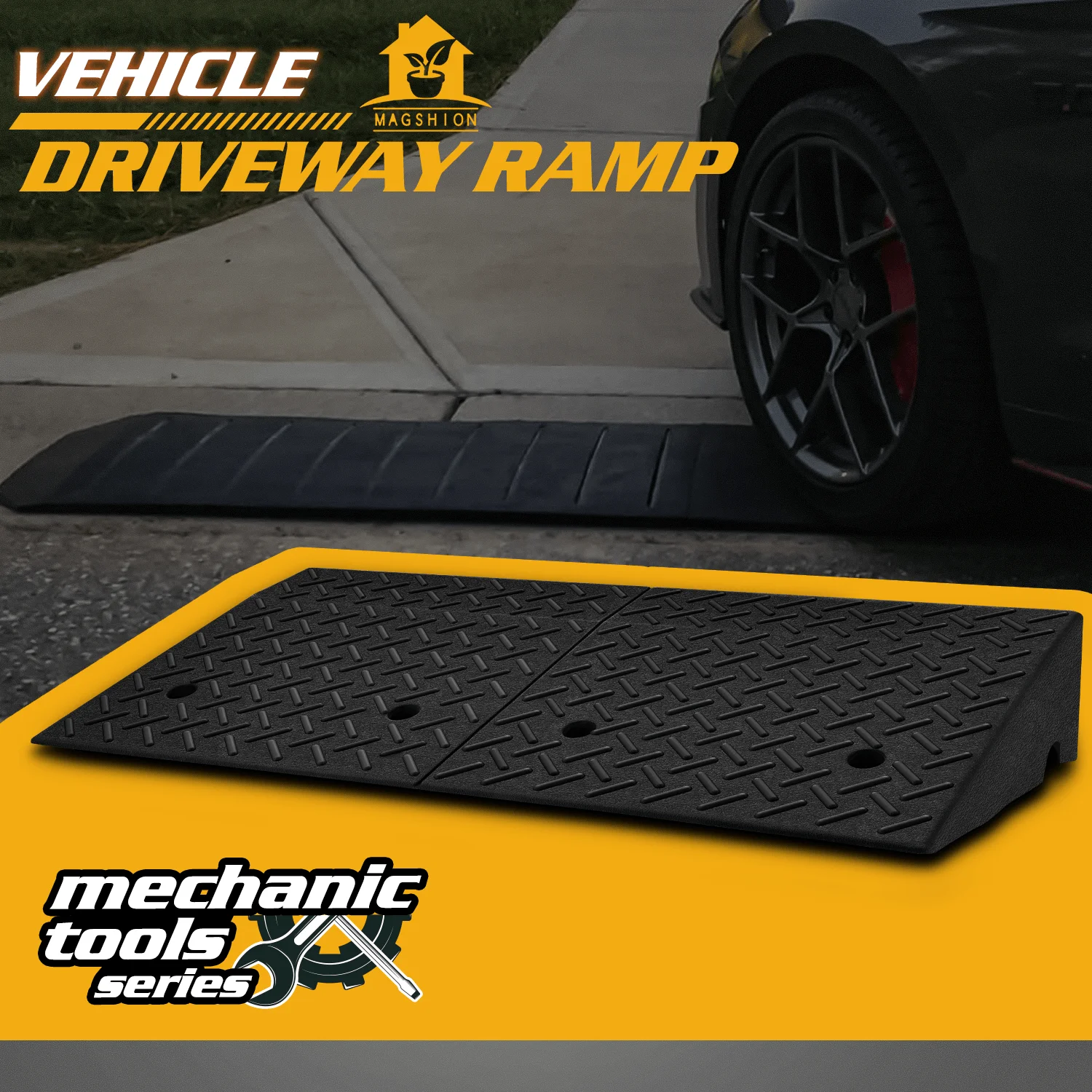 7" Rise Curb Ramp Heavy Duty Loading Driveway Ramp Threshold Ramp 38.5 in L x 19.6 in W x 7 in H for Loading Dock, Warehouse, Wheelchair, Motorcycles, Cars
7" Rise Curb Ramp Heavy Duty Loading Driveway Ramp Threshold Ramp 38.5 in L x 19.6 in W x 7 in H for Loading Dock, Warehouse, Wheelchair, Motorcycles, Cars