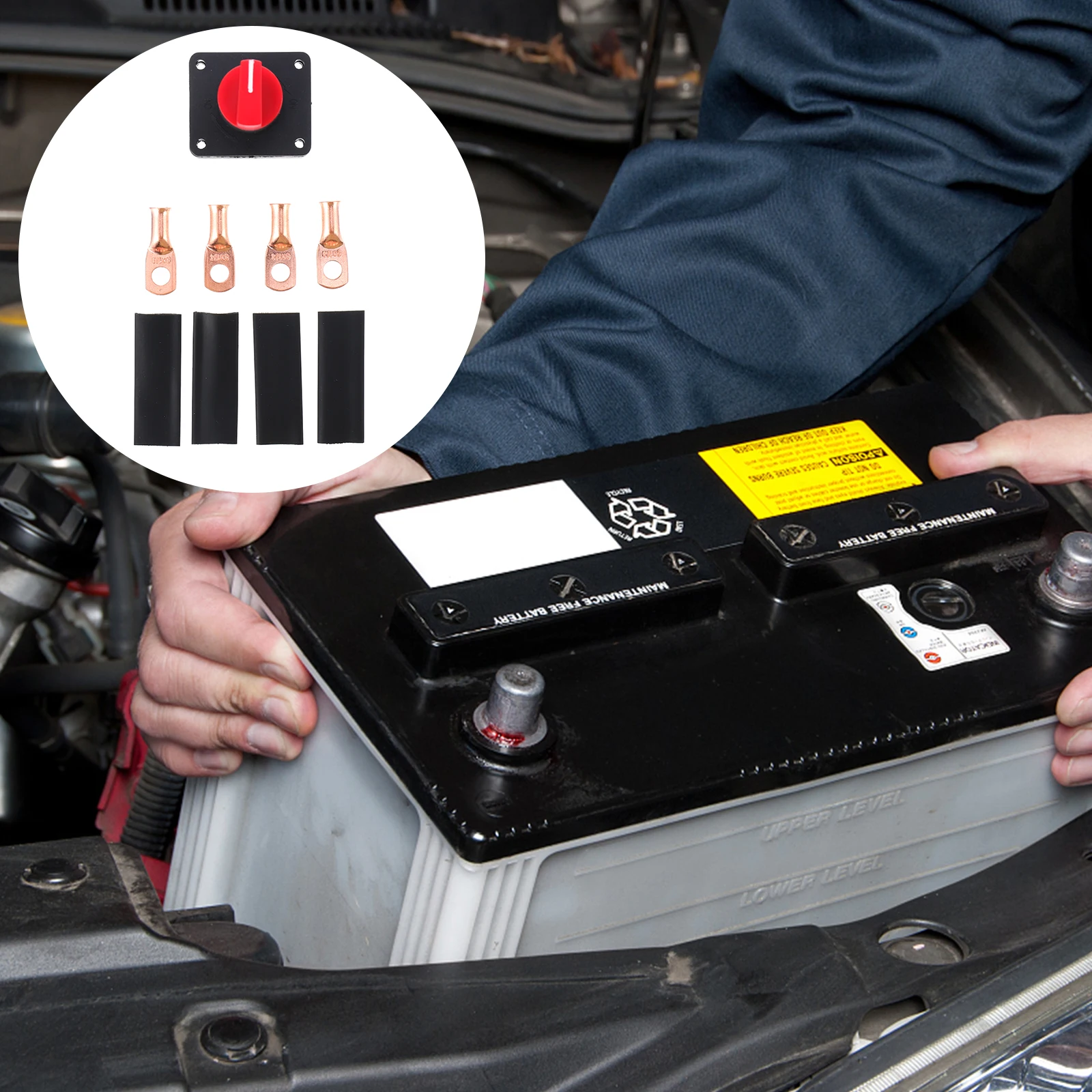 1 Set 300A Isolator Disconnect Power Cut Off Abs Housing Copper Terminals Heat Shrink Tubes Car Truck Marine Yacht Rv 
1 Set 300A Isolator Disconnect Power Cut Off Abs Housing Copper Terminals Heat Shrink Tubes Car Truck Marine Yacht Rv