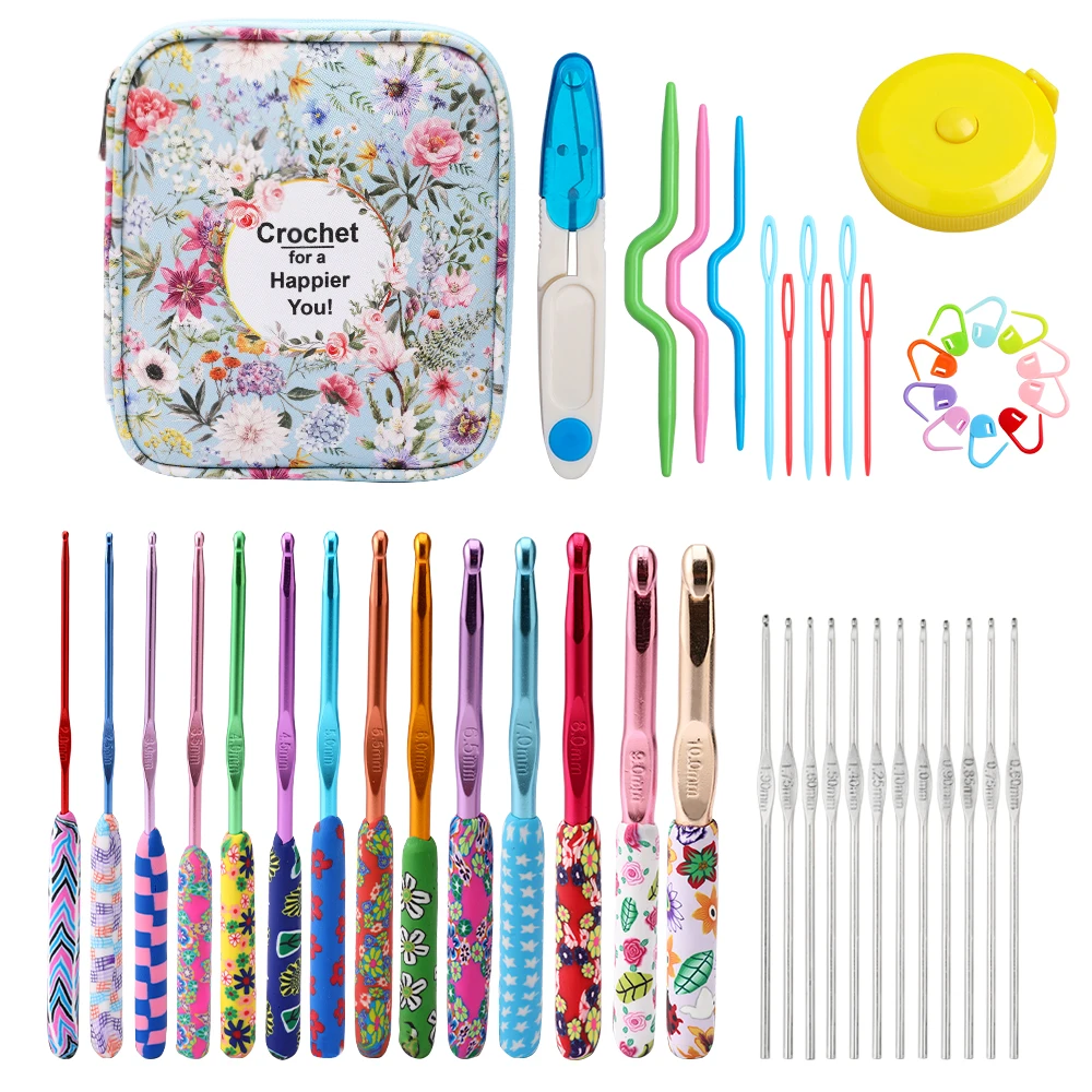 Hot Polymer Clay Crochet Hooks Set Ergonomic Grip Lace Crochet Needles Crochet Set with Case Sewing Accessories Christmas Gift
Hot Polymer Clay Crochet Hooks Set Ergonomic Grip Lace Crochet Needles Crochet Set with Case Sewing Accessories Christmas Gift