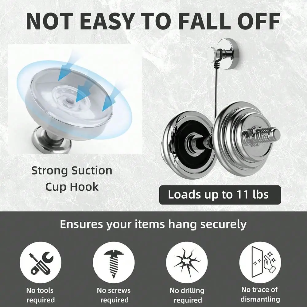 Cup Hooks For Shower Stainless Steel, Suction Hooks For Shower Wall Hangs 11lbs, Bathroom, Kitchen, Glass Door, Mirror, Tile, L
Cup Hooks For Shower Stainless Steel, Suction Hooks For Shower Wall Hangs 11lbs, Bathroom, Kitchen, Glass Door, Mirror, Tile, L