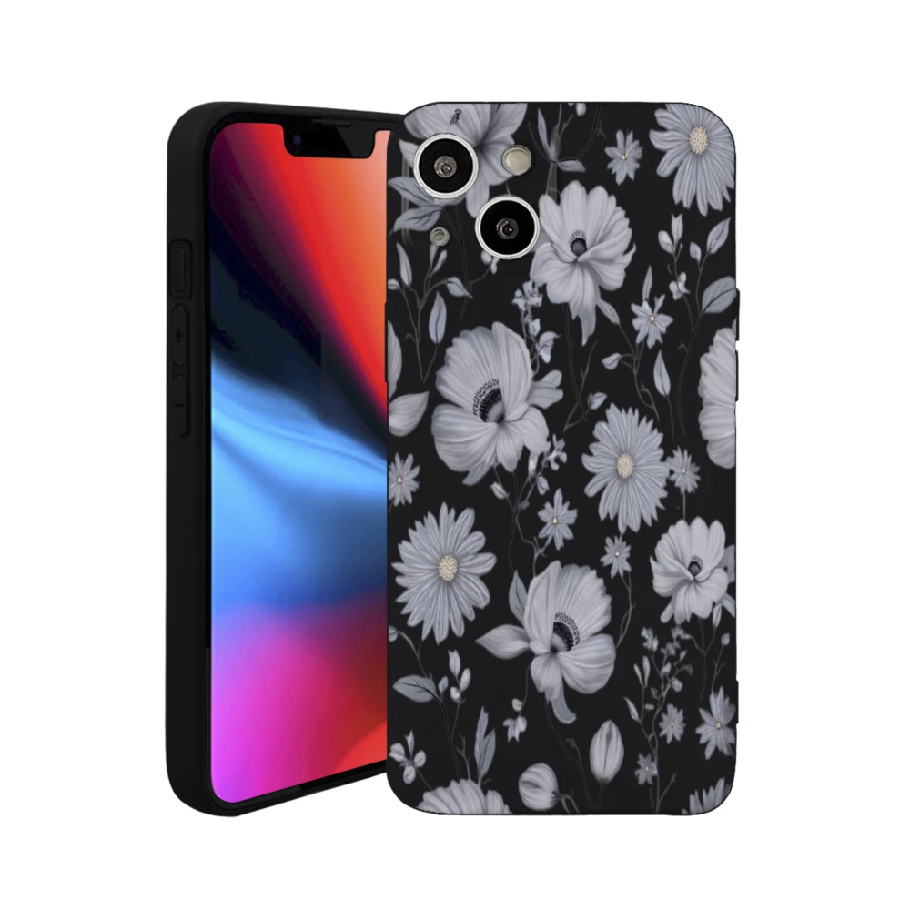 Floral Design Phone Case With Elegant Gray Flowers On Black Background Matte Finish Protective Cover For Women And Fashion Lovers One Piece
Floral Design Phone Case With Elegant Gray Flowers On Black Background Matte Finish Protective Cover For Women And Fashion Lovers One Piece