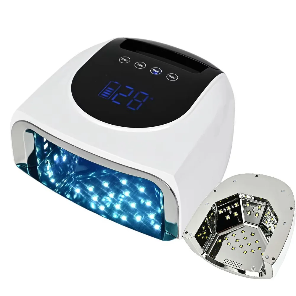 Rechargeable 96W Nail Lamp with Mirror Reflective Base Gel Polish Dryer Manicure Machine UV Light for Nails Nail UV LED Lamp
Rechargeable 96W Nail Lamp with Mirror Reflective Base Gel Polish Dryer Manicure Machine UV Light for Nails Nail UV LED Lamp