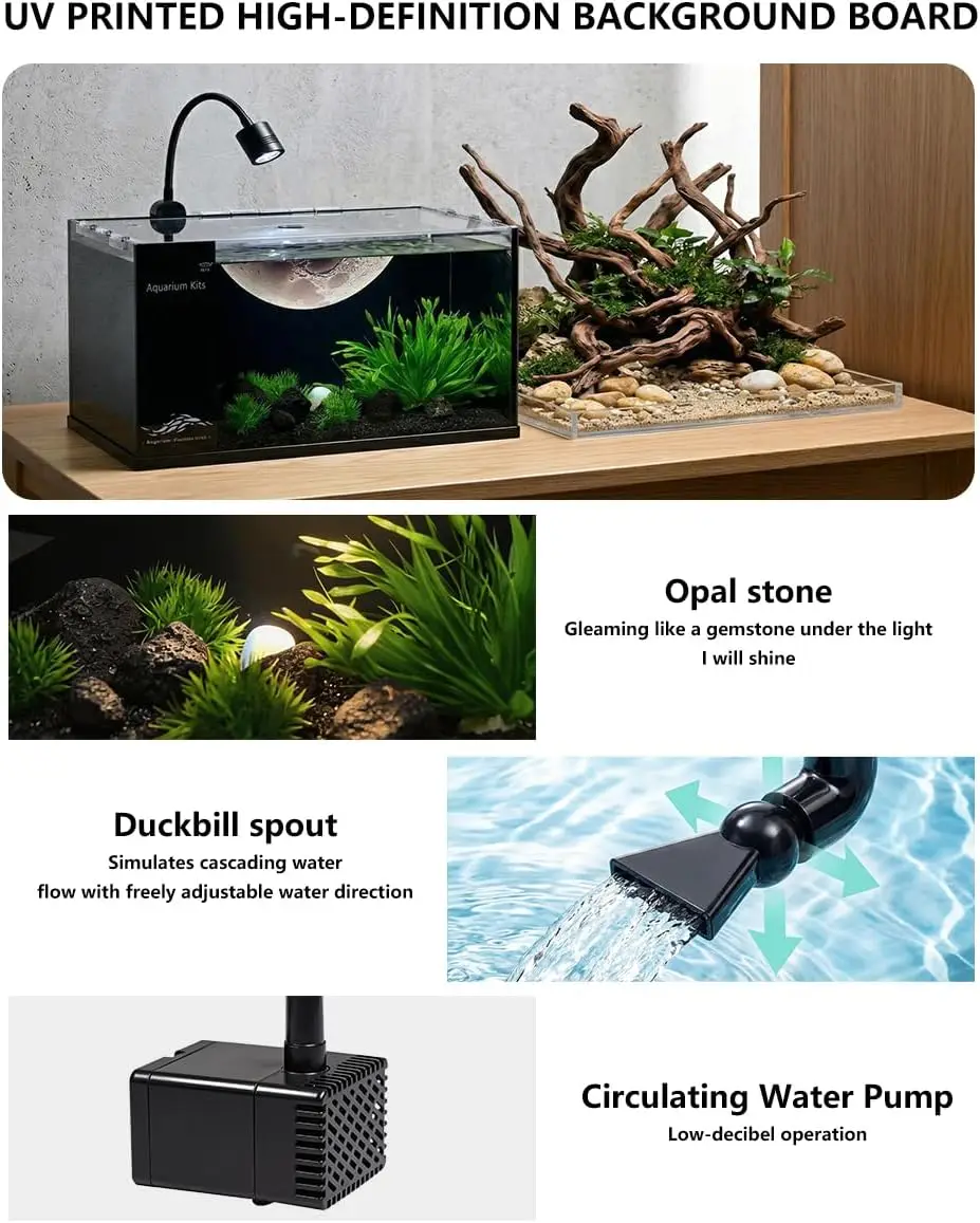 Fish Tank Kit,3.5 Gallon Small Aquarium,Ultra-Clear Nano Aquarium,Betta Fish Tank,Suitable for Small
Fish Tank Kit,3.5 Gallon Small Aquarium,Ultra-Clear Nano Aquarium,Betta Fish Tank,Suitable for Small