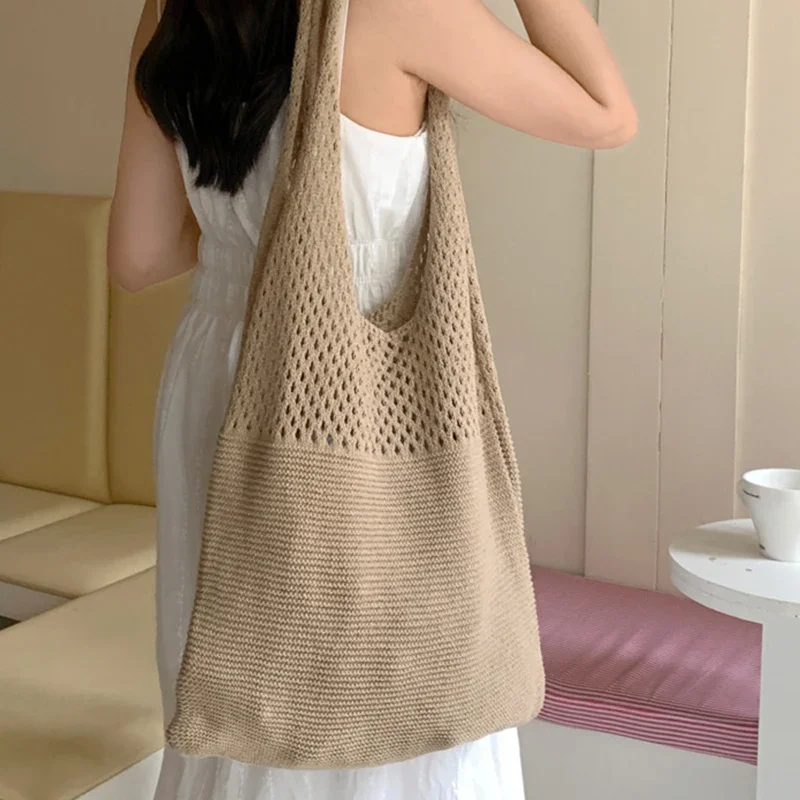 Crochet Handbag for Women's, Retro Knitted Hollow Weaving Tote Bag, Solid Color Slouchy Handle Shopper Bag
Crochet Handbag for Women's, Retro Knitted Hollow Weaving Tote Bag, Solid Color Slouchy Handle Shopper Bag