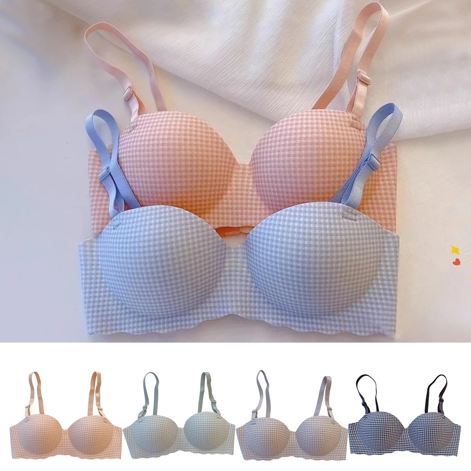 Summer Women's Bra Seamless Bralette Gathering Sexy Underwear Soft Breathable Removable Shoulder Strap Preppy Style Tank Tops
Summer Women's Bra Seamless Bralette Gathering Sexy Underwear Soft Breathable Removable Shoulder Strap Preppy Style Tank Tops