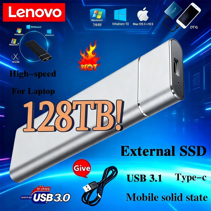 Внешний SSD-накопитель Lenovo 128 ТБ, 1 ТБ, 2 ТБ, высокоскоростной, оригинальный, USB 3.0, для компьютеров и ноутбуков
Внешний SSD-накопитель Lenovo 128 ТБ, 1 ТБ, 2 ТБ, высокоскоростной, оригинальный, USB 3.0, для компьютеров и ноутбуков