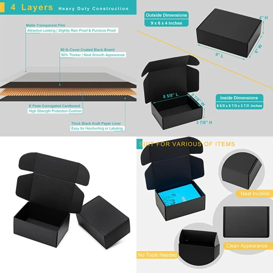9x6x4 Shipping Boxes - 24 Pack Corrugated Cardboard Mailing Box Packaging for Small Business - Tab Locking Literature Mailer Fl
9x6x4 Shipping Boxes - 24 Pack Corrugated Cardboard Mailing Box Packaging for Small Business - Tab Locking Literature Mailer Fl