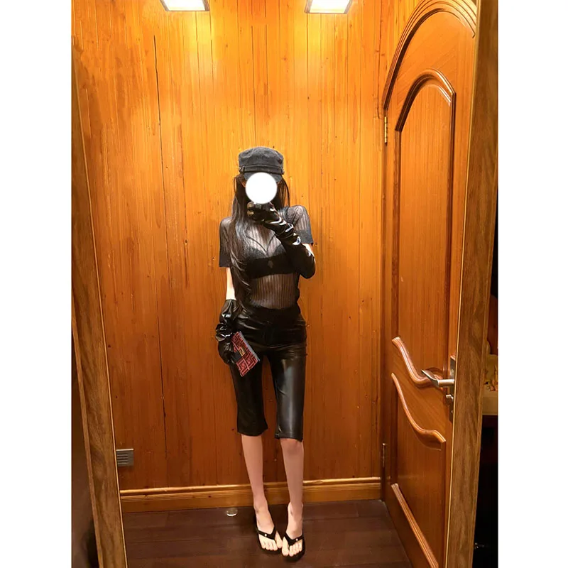 Sexy See-through T-shirt Top And Five-minute Pants High-waist Two-Piece Set Korean Style Summer New Arrival for Women
Sexy See-through T-shirt Top And Five-minute Pants High-waist Two-Piece Set Korean Style Summer New Arrival for Women