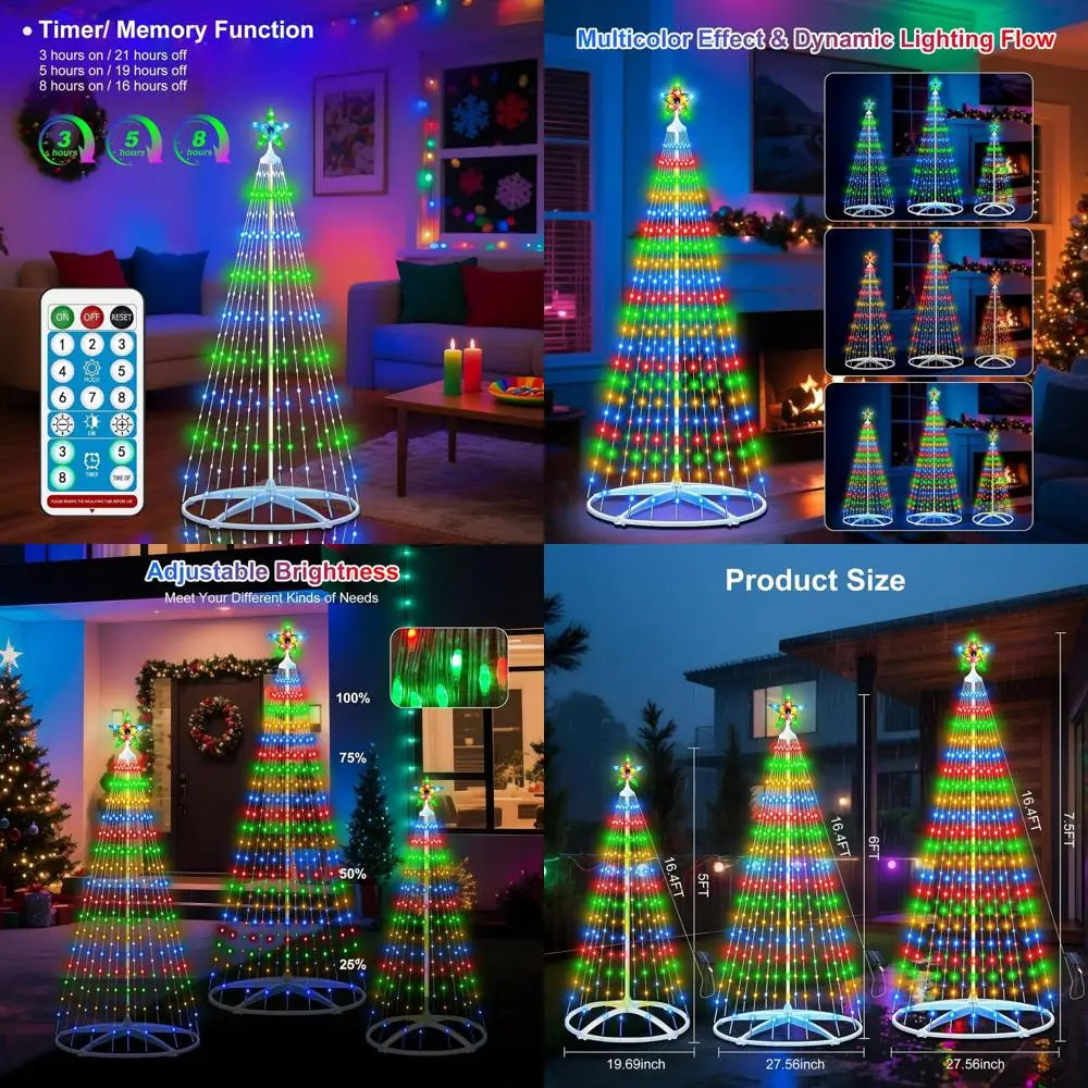 Set of 3 Solar-Powered LED Christmas Trees with Remote: 5ft, 6ft, 7.5ft, 8 Modes, Waterproof, Timer & Dimmer
Set of 3 Solar-Powered LED Christmas Trees with Remote: 5ft, 6ft, 7.5ft, 8 Modes, Waterproof, Timer & Dimmer