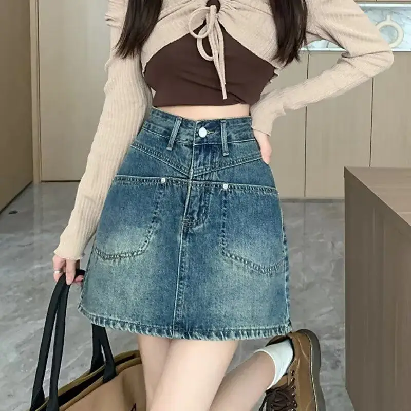 High Waist Denim Skirt Women's Autumn Winter Straight A-Line ort Skirts Anti-Light Casual Comfortable Fitted Skirts
High Waist Denim Skirt Women's Autumn Winter Straight A-Line ort Skirts Anti-Light Casual Comfortable Fitted Skirts