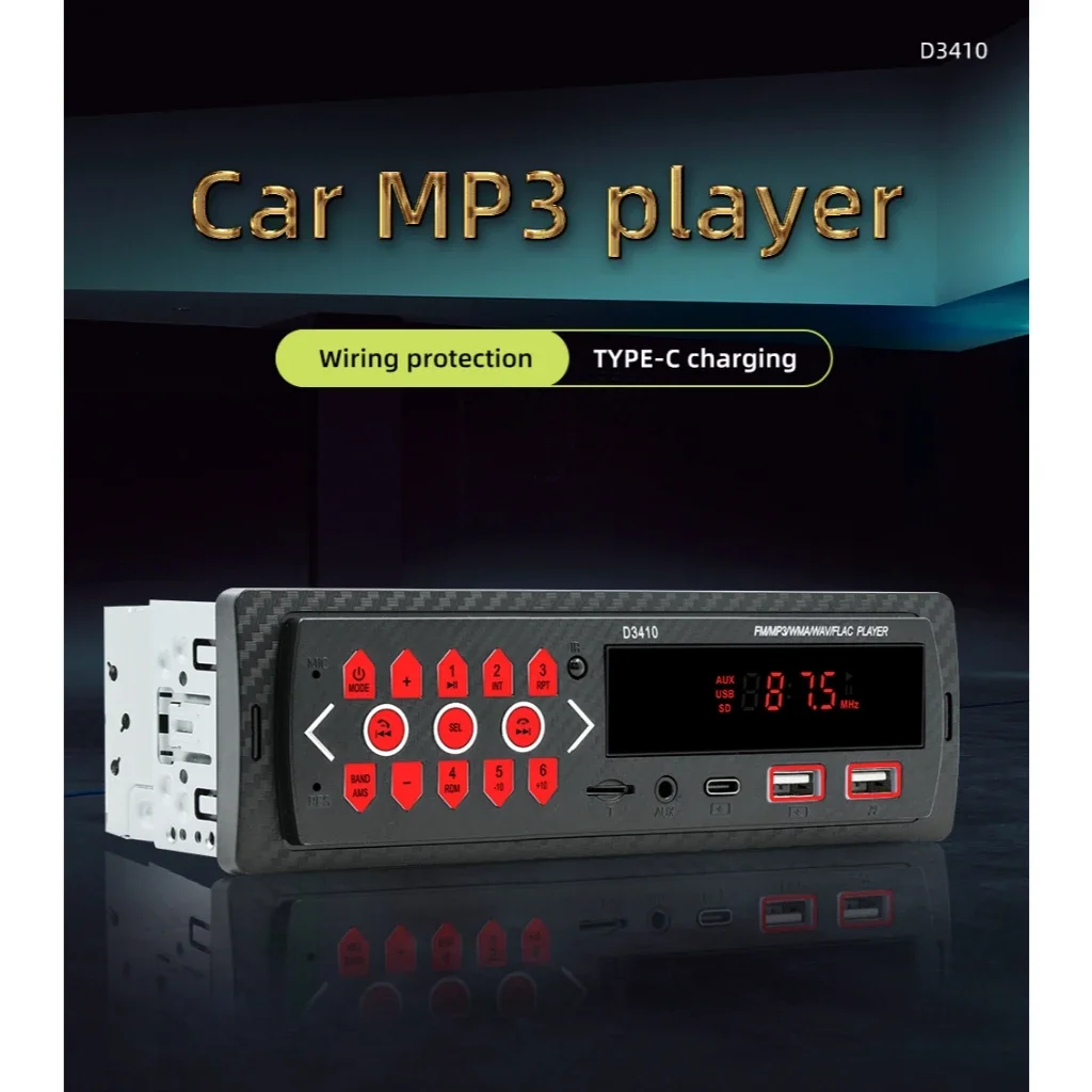 D3410 Car Mounted MP3/LED/FM/Bluetooth 5.0/Type-C/USB/TF Card/Car Mounted Controller
D3410 Car Mounted MP3/LED/FM/Bluetooth 5.0/Type-C/USB/TF Card/Car Mounted Controller