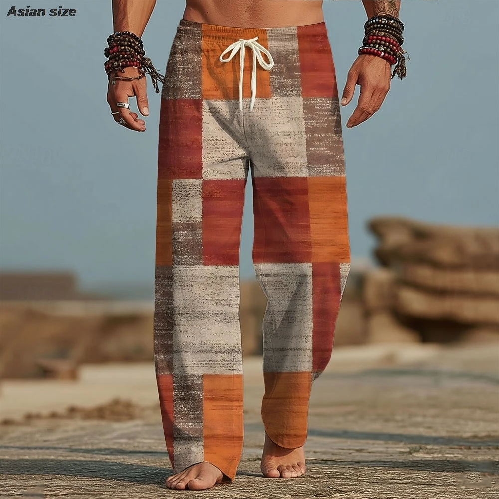 2026 Men's Geometric Color Block Patchwork Trousers Baggy Pants Casual Pants Mid Waist Vacation Elastic Drawstring Waist Pants
2026 Men's Geometric Color Block Patchwork Trousers Baggy Pants Casual Pants Mid Waist Vacation Elastic Drawstring Waist Pants