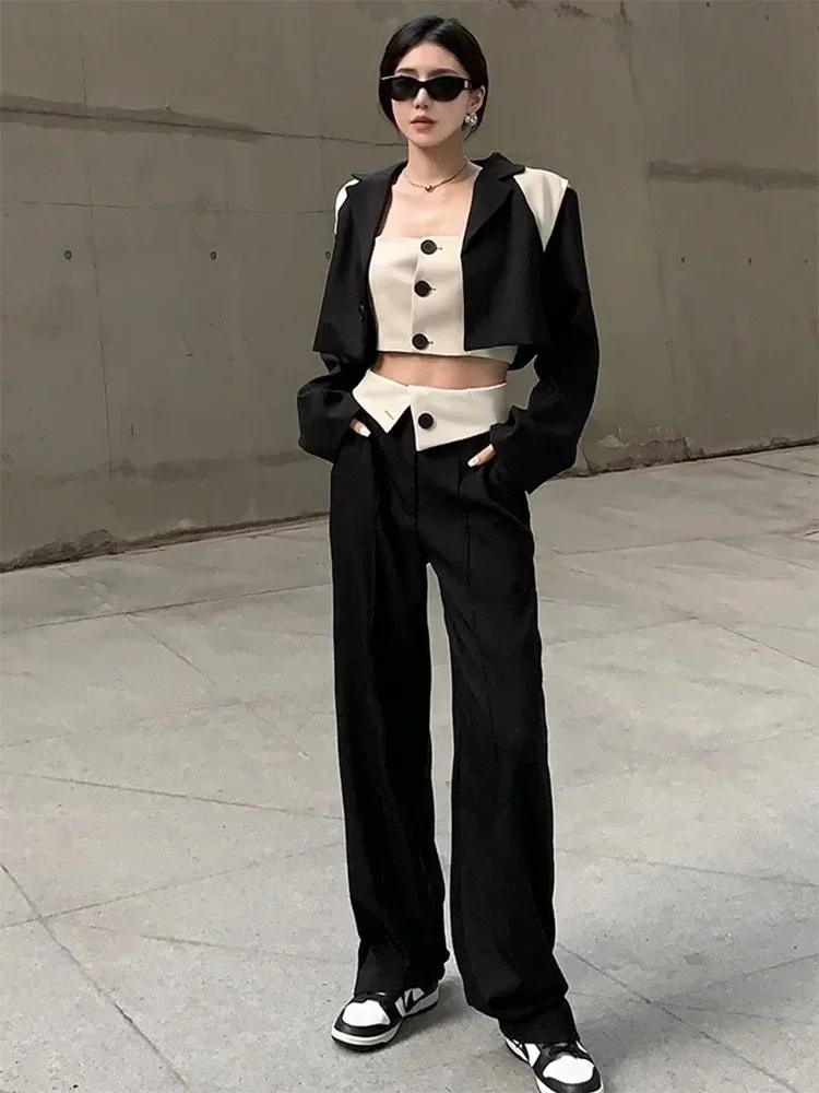 Insozkdg Autumn 2024 Elegant Black White Blazer Jacket Crop Top + Strapless Vest + Casual Pants 3 Pcs Set Girl Sexy Ladies Suits
Insozkdg Autumn 2024 Elegant Black White Blazer Jacket Crop Top + Strapless Vest + Casual Pants 3 Pcs Set Girl Sexy Ladies Suits