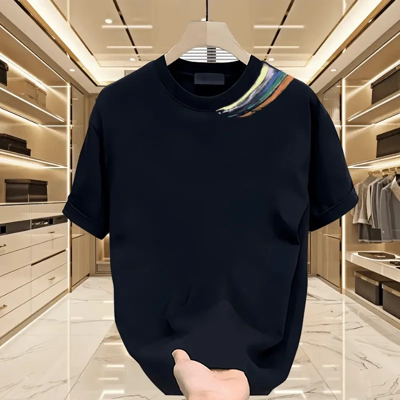 Men's Minimalist Crew Neck T-Shirt Casual Short Sleeve with Rainbow Accent Loose Top
Men's Minimalist Crew Neck T-Shirt Casual Short Sleeve with Rainbow Accent Loose Top
