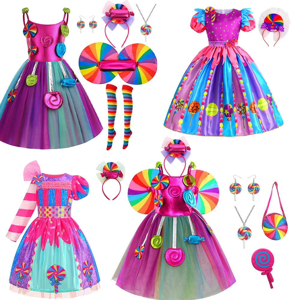 Children Lollipop Carnival Dress Kids Purim Festival Girls Candy Colorful Fairy Princess Dress Kids Mardi Gras Clothes Outfit
Children Lollipop Carnival Dress Kids Purim Festival Girls Candy Colorful Fairy Princess Dress Kids Mardi Gras Clothes Outfit
