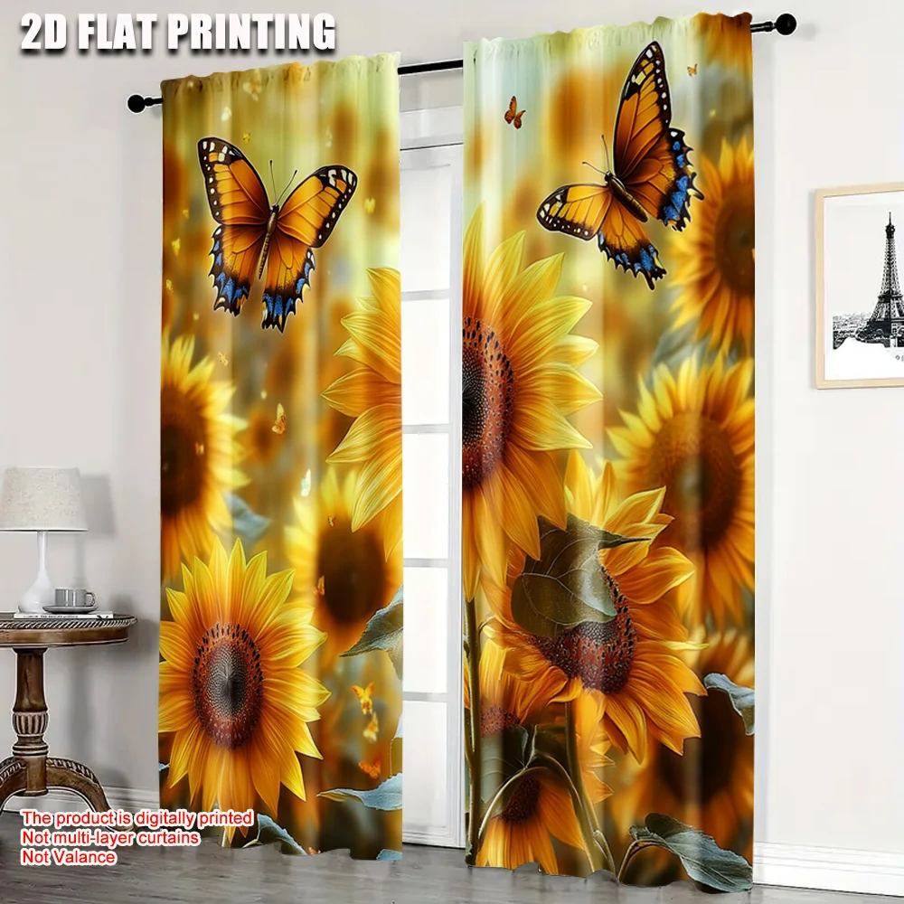 2pcs, Popular Curtains 2D print Classic Sunflower and Butterfly Versatile Polyester Fabric (without rod) Decorations For Home
2pcs, Popular Curtains 2D print Classic Sunflower and Butterfly Versatile Polyester Fabric (without rod) Decorations For Home