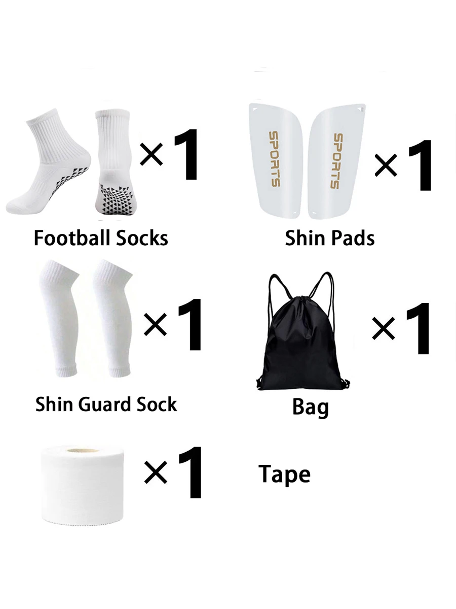 1 Set Men Women Sports Non-slip Football Socks Outdoor Sports Elastic Socks Leg Socks Drawstring Football Bag Sports Baffle Tape
1 Set Men Women Sports Non-slip Football Socks Outdoor Sports Elastic Socks Leg Socks Drawstring Football Bag Sports Baffle Tape