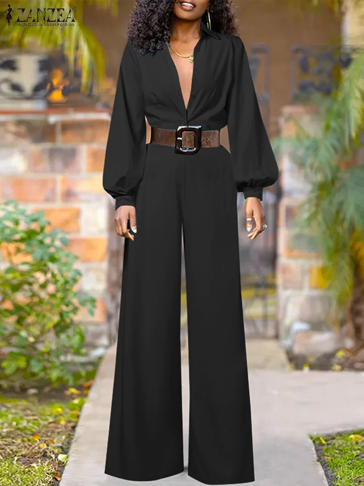 ZANZEA Sexy V-neck Rompers Vintage Long Jumpsuit Fashion Women Long Lantern Sleeve Playsuit 2024 Holiday Wide Leg Pant Overalls
ZANZEA Sexy V-neck Rompers Vintage Long Jumpsuit Fashion Women Long Lantern Sleeve Playsuit 2024 Holiday Wide Leg Pant Overalls