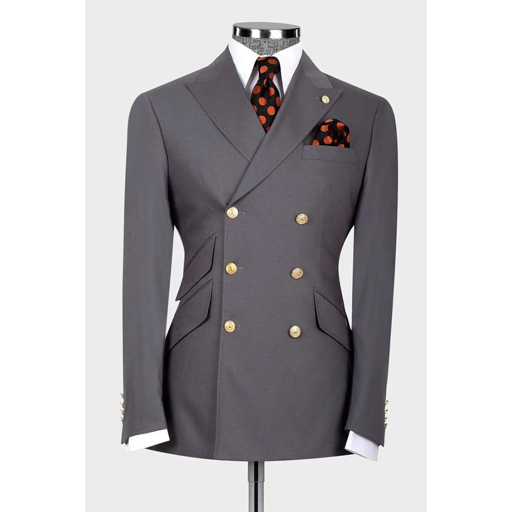 Luxury Grey Men Suits Double Breasted Peak Lapel High Quality 1 Piece Jacket Classic Prom Party Male Clothing Fashion
Luxury Grey Men Suits Double Breasted Peak Lapel High Quality 1 Piece Jacket Classic Prom Party Male Clothing Fashion