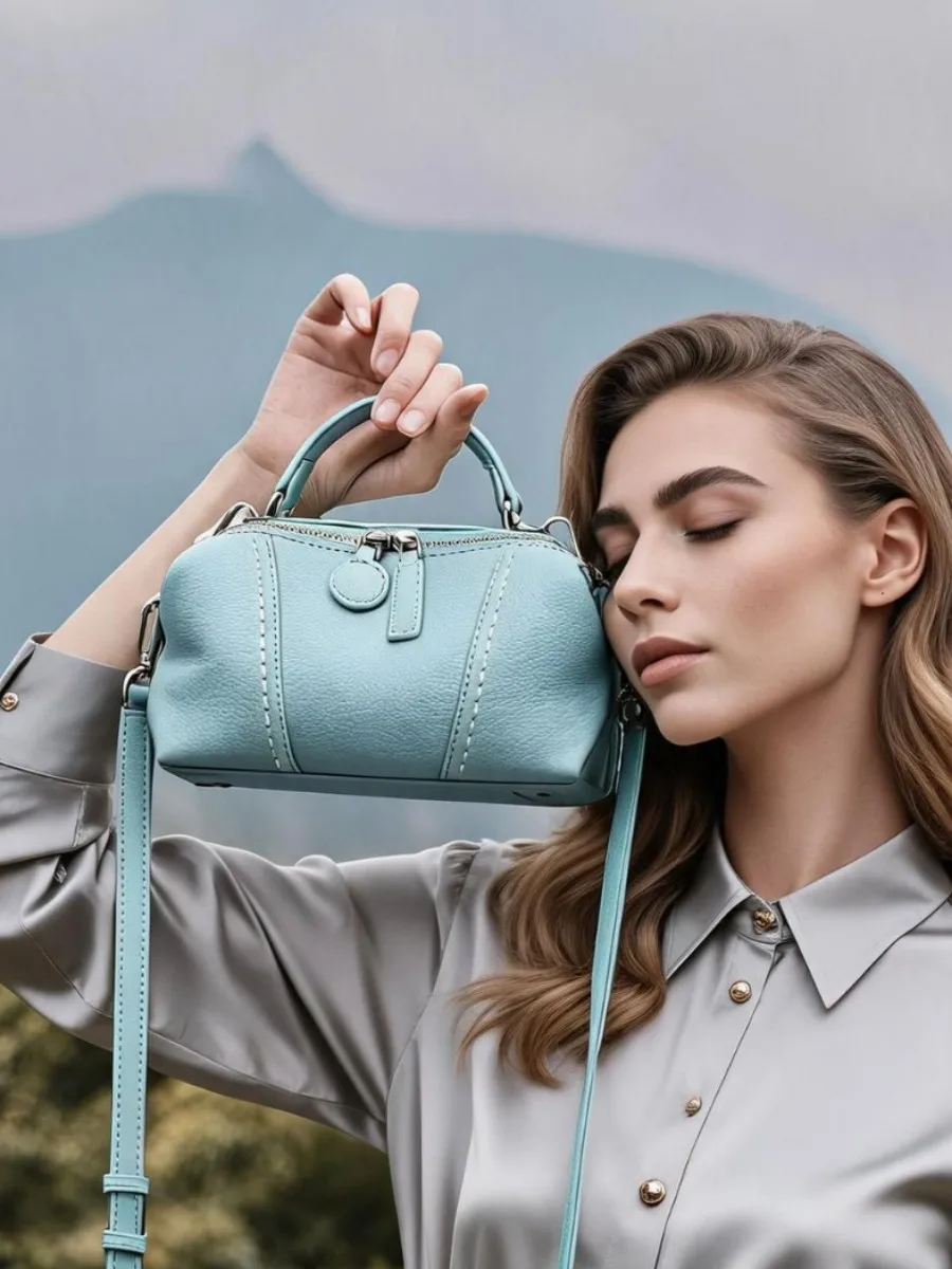 Design Sensation High-End Large Capacity Women's Crossbody Bag Top Layer Cowhide Boston Bowling Bag
Design Sensation High-End Large Capacity Women's Crossbody Bag Top Layer Cowhide Boston Bowling Bag