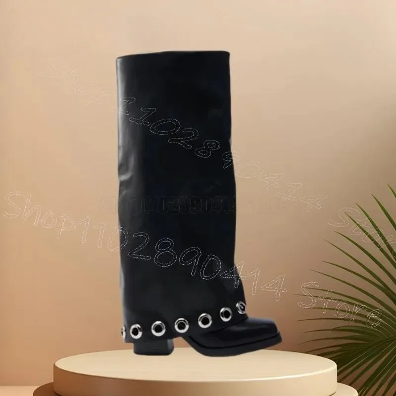 Circle Design Black Turned Over Square Toe Boots Side Zipper Women Shoes Chunky High Heels Party Feast 2025 Zapatos Para Mujere
Circle Design Black Turned Over Square Toe Boots Side Zipper Women Shoes Chunky High Heels Party Feast 2025 Zapatos Para Mujere