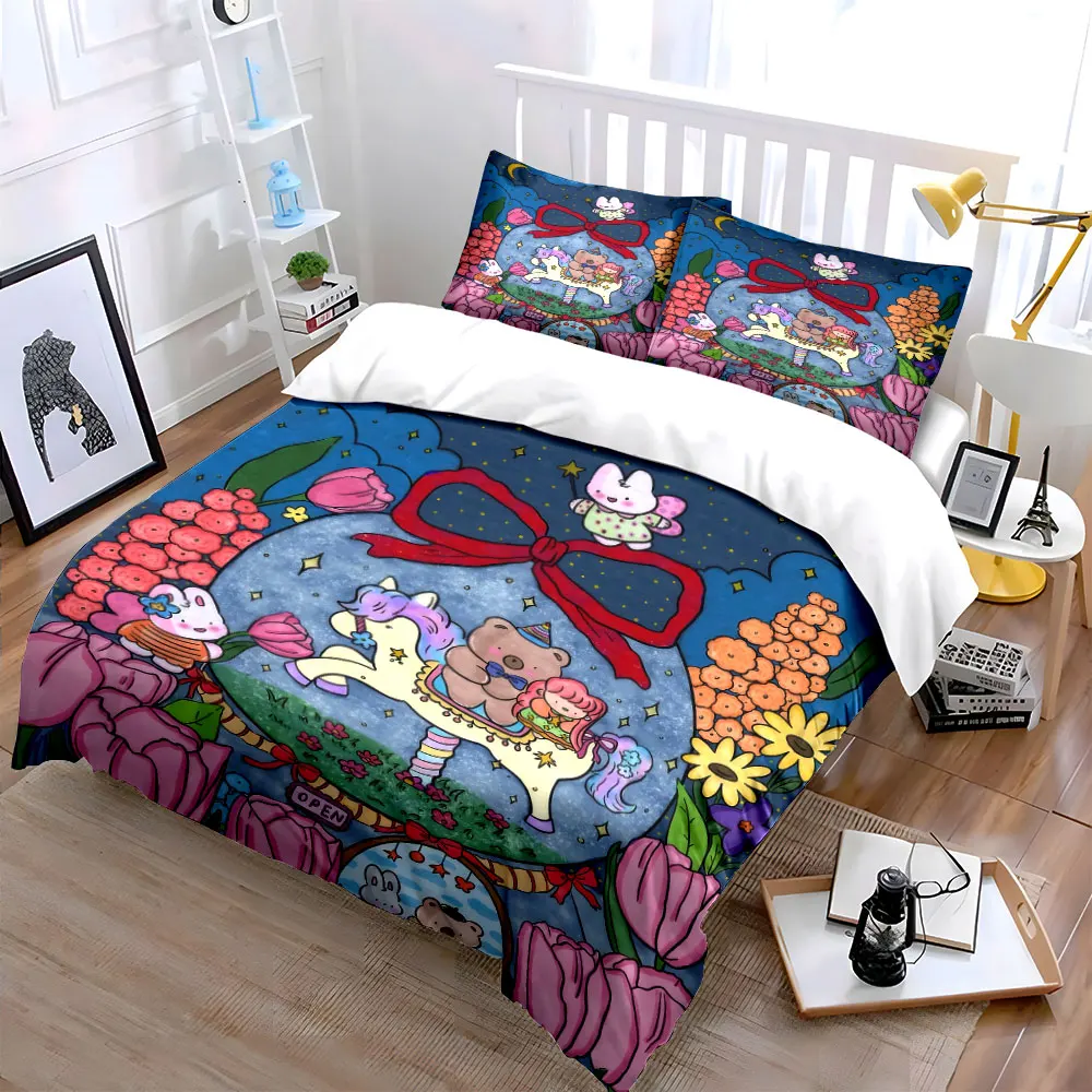 Cartoon Carousel Three-Piece Set Decor Soft Skin-Friendly Bedding Set Includes 1 Duvet Cover And 2 Pillowcase, Gift
Cartoon Carousel Three-Piece Set Decor Soft Skin-Friendly Bedding Set Includes 1 Duvet Cover And 2 Pillowcase, Gift