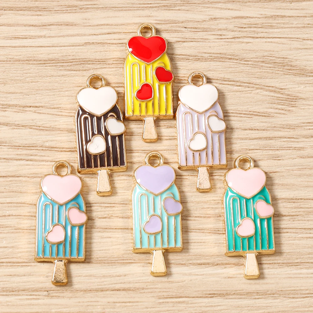 Tusember 10pcs 10*24mm Cute Enamel Popsicle Charms Ice Cream Pendants for Earrings Bracelet DIY Jewelry Making Accessories
Tusember 10pcs 10*24mm Cute Enamel Popsicle Charms Ice Cream Pendants for Earrings Bracelet DIY Jewelry Making Accessories