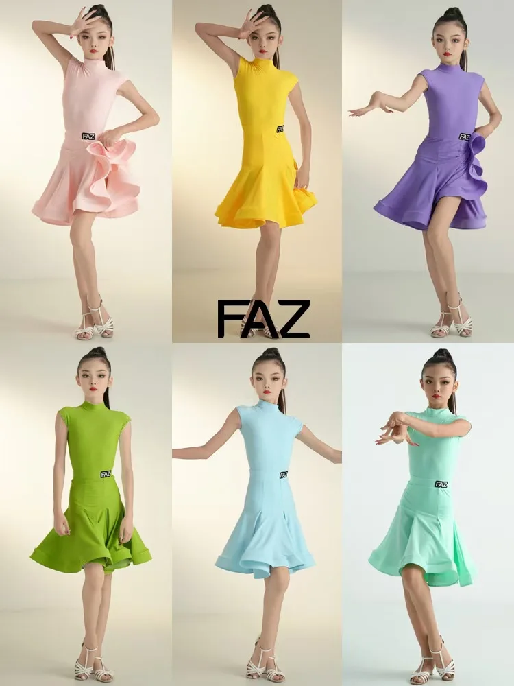 Girls' Sleeveless high-Neck Latin Dress Children's Tango Ballroom Dance Competition Skirt Party Rumba cha-cha professional dance
Girls' Sleeveless high-Neck Latin Dress Children's Tango Ballroom Dance Competition Skirt Party Rumba cha-cha professional dance