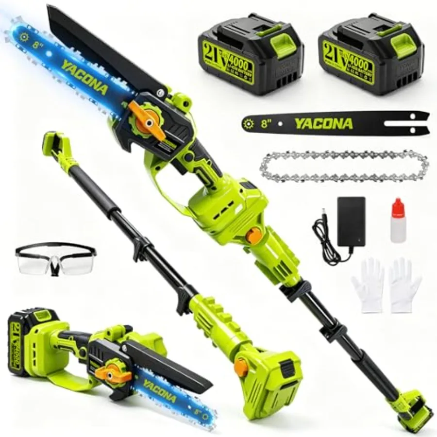 Pole Saws for Tree Trimming: 8 Brushless Mini Chainsaw with 16FT Extendable Extension Pole, Black/Gray, 2-in-1 Design with 2×Ba
Pole Saws for Tree Trimming: 8 Brushless Mini Chainsaw with 16FT Extendable Extension Pole, Black/Gray, 2-in-1 Design with 2×Ba