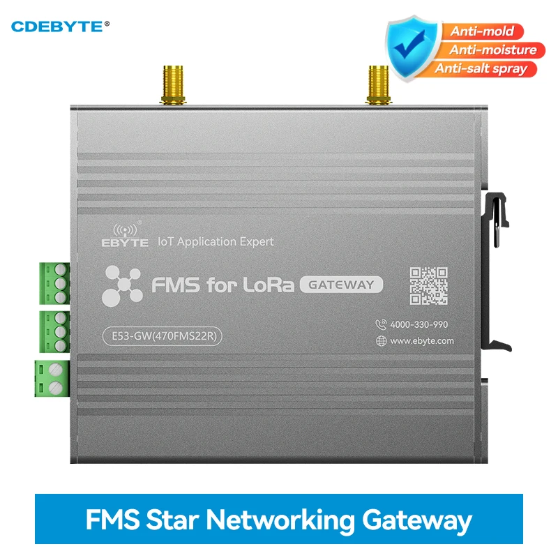 FMS System Gateway Equipment CDEBYTE E53-GW(470FMS22R) 22dBm 3Km Self-Organising Networking Star Networking Remote Configuration
FMS System Gateway Equipment CDEBYTE E53-GW(470FMS22R) 22dBm 3Km Self-Organising Networking Star Networking Remote Configuration