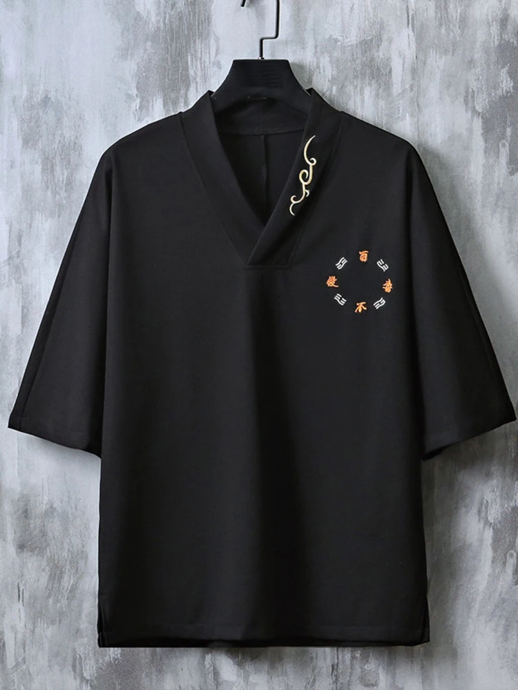 Новая мужская футболка с китайской вышивкой ort Sve V-Ne из чистого хлопка, летний модный брендовый костюм Тан Hanfu Seven-Arm
Новая мужская футболка с китайской вышивкой ort Sve V-Ne из чистого хлопка, летний модный брендовый костюм Тан Hanfu Seven-Arm