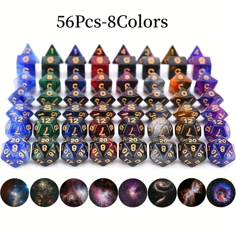 56pcs Galaxy Style DND Dice Set, with Multi Face Dice for D&D RPG MTG Role Playing Table Party Games & DM & Dice Goblin
56pcs Galaxy Style DND Dice Set, with Multi Face Dice for D&D RPG MTG Role Playing Table Party Games & DM & Dice Goblin