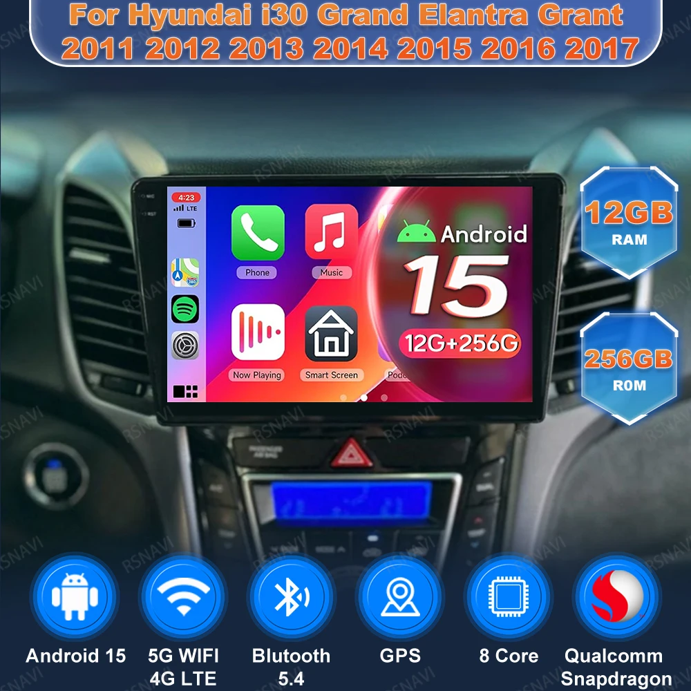 Car Radio Andoird 15 For Hyundai I30 Grand Elantra Grant 2011 2012 2013 2014 2015 2016 2017 5G WIFI BT Multimedia DSP 4G LTE DVD 
Car Radio Andoird 15 For Hyundai I30 Grand Elantra Grant 2011 2012 2013 2014 2015 2016 2017 5G WIFI BT Multimedia DSP 4G LTE DVD