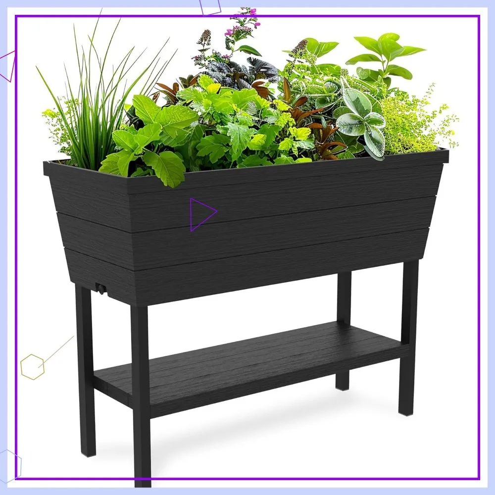 12.7 Gallon Raised Garden Bed with Self-Watering Gauge and Drainage Plug, Dark Grey
12.7 Gallon Raised Garden Bed with Self-Watering Gauge and Drainage Plug, Dark Grey