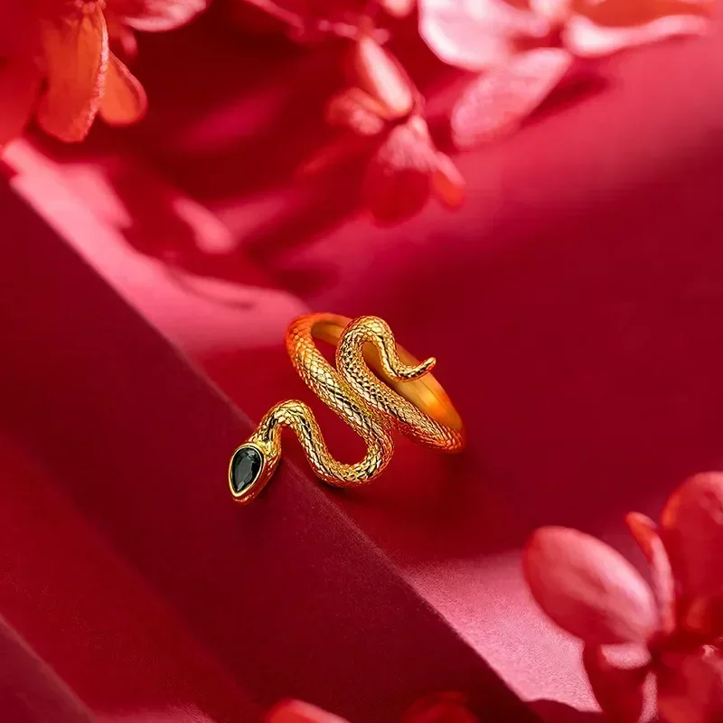 9999 Real Gold 24K Snake Ring Hipster Premium Sense Personality Diamond Enlaid Green Eyed Snake Ring Men's and Women's Rings
9999 Real Gold 24K Snake Ring Hipster Premium Sense Personality Diamond Enlaid Green Eyed Snake Ring Men's and Women's Rings