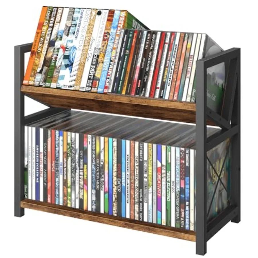 2-Tier CD Holder Wooden DVD Storage Rack for Display Tilting CD Shelf Holds Up to Standard CDs 80 Cases or DVDs 56 cases Retro
2-Tier CD Holder Wooden DVD Storage Rack for Display Tilting CD Shelf Holds Up to Standard CDs 80 Cases or DVDs 56 cases Retro